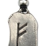 Pandantiv cu rune Feoh, talisman pentru prosperitate si noroc, 2.8 cm